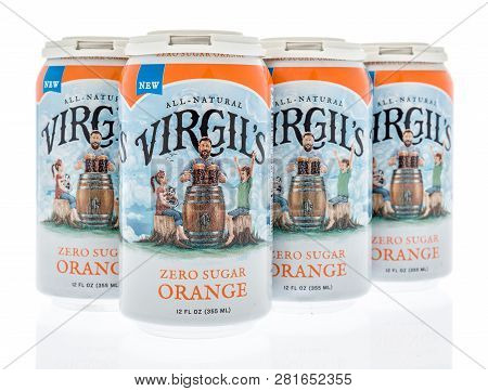 Winneconne, Wi - 27 January 2019: A Six Pack Of Virgils Orange Soda On An Isolated Background