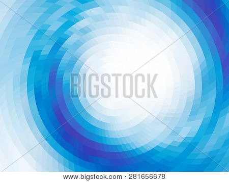 Abstract Composition - Round On The Water. Vector With Mosaic Tiles, Visual Illusion Of Gradient Eff