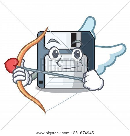 Cupid Cartoon Shape In The Floppy Disk