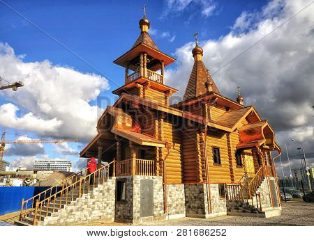 The chapel temple of the Archangel Gabriel on Khodynka field, Moscow.