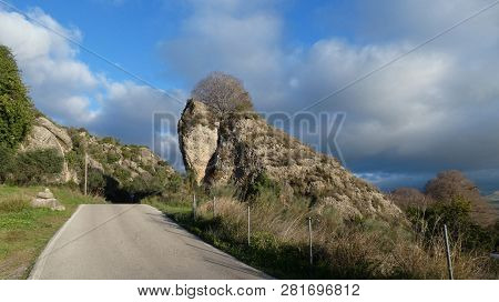 Lion Shaped Rockscape In Alora Countryside, Andalusia
