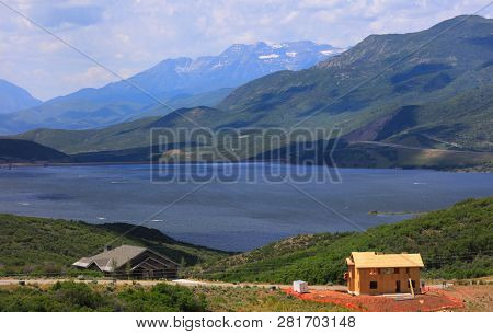 Scenic Jordanelle reservoir in Utah