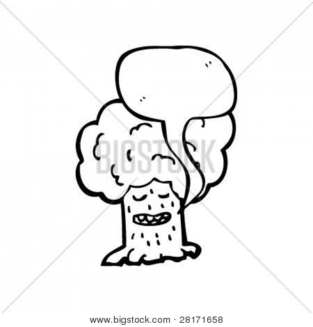 arbre de dessin animé avec visage