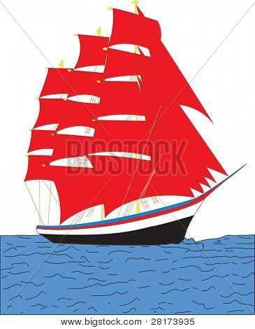 Plachetnice. Krásná illustration.available v mém portfoliu.