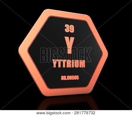 Yttrium Chemical Element Periodic Table Symbol 3d Render