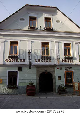 Radovljica, Slovenia - May 30, 2009: Gostilna Lectar Museum In Radovljica Town, Slovenia