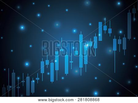 Financial Business Stock Market Candle Stick Graph Investment Trading Background; Bullish Point; Vec