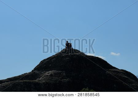 Meteora, Greece, October 11 2018, Meteora, Greece, October 11 2018, A Tourist Admires The Landscape 
