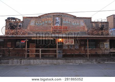 Oatman Town, Arizona Usa - Jan 1, 2019: The Famous 