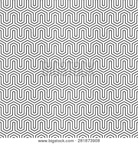 Abstract Seamless Art Deco Chevron Angled Lattice Trellis Pattern