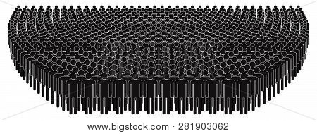 Crowd. People Standing In A Crowd. Human Silhouettes. Black And White. Vector Illustration.
