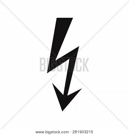 Lightning Icon. Electricity Sign. Danger. Dangerous. Black And White Vector Illustration.