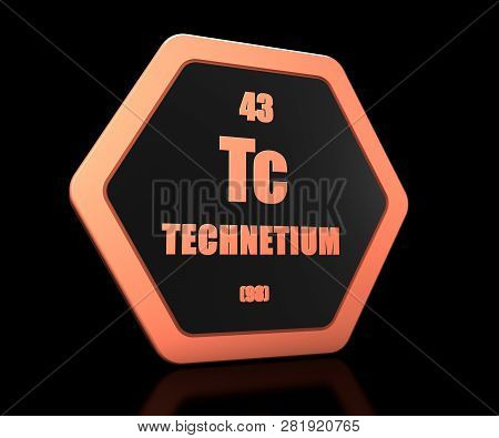 Technetium Chemical Element Periodic Table Symbol 3d Render