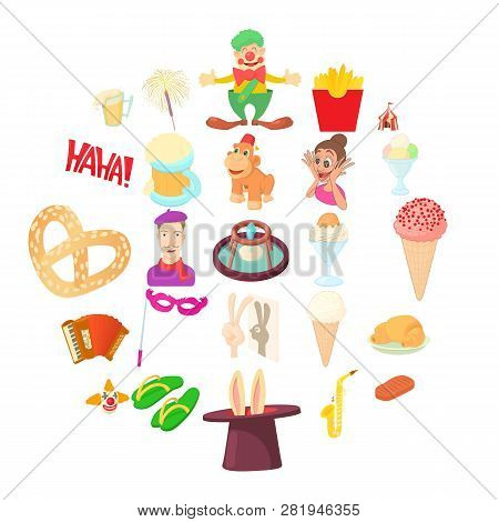 Gaiety Icons Set. Cartoon Set Of 25 Gaiety Icons For Web Isolated On White Background