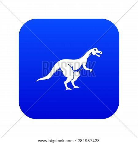 Theropod Dinosaur Icon Digital Blue For Any Design Isolated On White Illustration