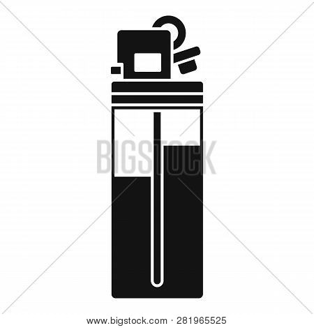 Plastic Cigarette Lighter Icon. Simple Illustration Of Plastic Cigarette Lighter Vector Icon For Web