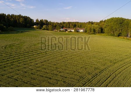July Sunny Evening In Rural Finland (aerial Photography). Snapertuna, Finland
