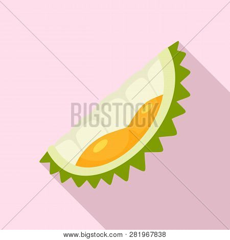Musang Durian Piece Icon. Flat Illustration Of Musang Durian Piece Vector Icon For Web Design