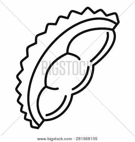 Fresh Durian Piece Icon. Outline Fresh Durian Piece Vector Icon For Web Design Isolated On White Bac