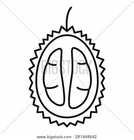 Half Fresh Durian Icon. Outline Half Fresh Durian Vector Icon For Web Design Isolated On White Backg