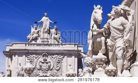Lisbon, Portugal.commerce Square In Lisbon. Opened In 1775