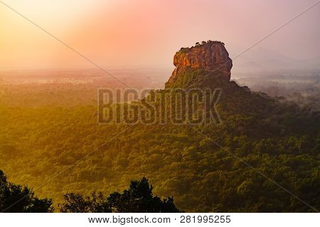 Sigiriya Lion Rock Mount Sri Lag Dawn Top View