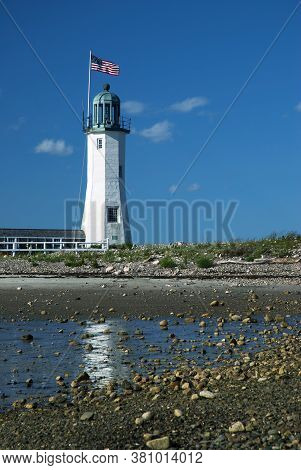 Scituate Harbor Lighthouse Tower Is Of The Original Construction Built In 1811. It Is A Famous Touri