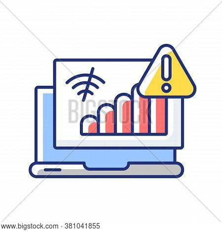 Internet Connection Problem Rgb Color Icon. Network Error, Website Access Failure, Warning Message. 