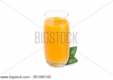 Glasses Of Orange Juice On White Background
