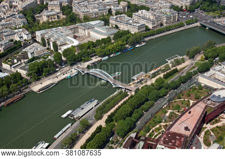 The River Seine, Paris, France, Captured From The Eiffel Tower