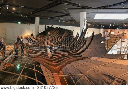 Stockholm, Sweden - April 21 2019: The View Of The Riddarholm Ship At Viking Museum On April 21 2019