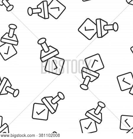 Approve Stamp Icon In Flat Style. Accept Check Mark Vector Illustration On White Isolated Background