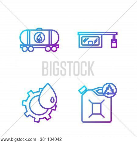 Set Line Eco Fuel Canister, Oil Industrial Factory Building, Oil Railway Cistern And Gas Filling Sta