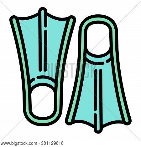 Diving Fins Icon. Outline Diving Fins Vector Icon For Web Design Isolated On White Background