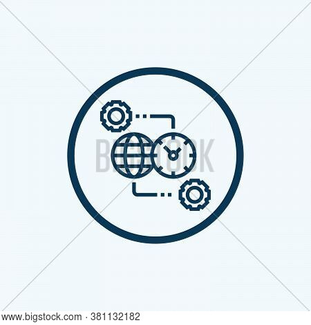 Time Zone Vector Icon On White Background. Flat Vector Time Zone Icon Symbol Sign From Modern Travel