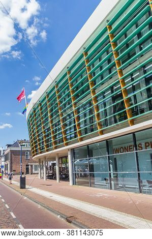 Assen, Netherlands - May 30, 2020: Modern Town Hall In The City Center Of Assen, Netherlands