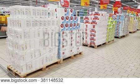 Russia, St. Petersburg 19.03.2020 Toilet Paper During The Epidemic Of A Coronavirus Supermarket