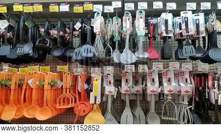 Russia, St. Petersburg 29.04.2020 Kitchen Utensils For Sale In A Supermarket