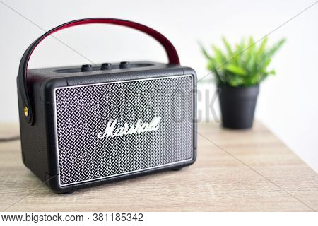 Bangkok Thailand August 14 , 2020: Marshall Kilburn 2 Bluetooth Speaker Is One Of Leading Worldwide 
