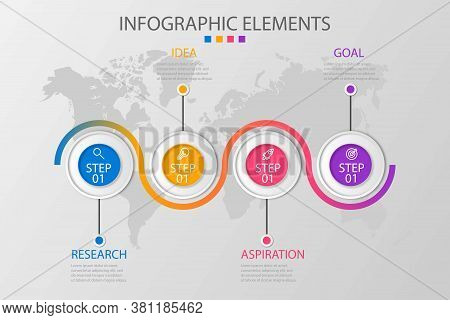 Presentation Business Infographic Template With 4 Options Vector Illustration