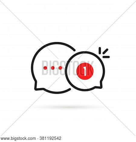 New Message In Online Chat. Simple Stroke Flat Style Trend Modern Popup Logotype Graphic Art Design 