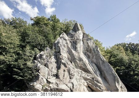 Russia City Resort. View Of The River Along The Green Trees, Rock 