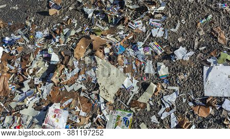 Sweden, Orebro, 24.02.2020: Waste Paper For Recycling. Background Of Paper Textures, Paper Garbage A