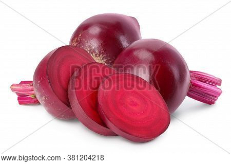 Beetroot Half With Slices Isolated On White Background With Clipping Path And Full Depth Of Field