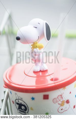 Samut Prakan, Thailand - August 17,  2020 : Celebrating 70 Years Of Chester's X Snoopy, A Snoopy Mug