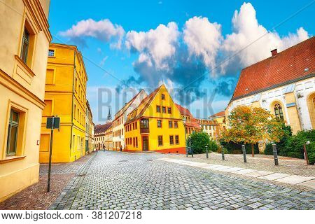 Awesome Autumn View Of Of Torgau Town On The Banks Of The Elbe. Picturesque View Of Torgau Town. Loc