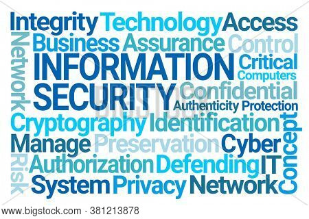 Information Security Word Cloud on White Background