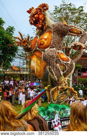 Ubud, Bali - March 04, 2011: Ogoh-ogoh Statues At The Ngrupuk Parade In Bali Island In Indonesia