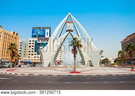 Dubai, Uae - February 24, 2019: Deira Clock Tower Is A Landmark Located In Deira Region Of Dubai In 