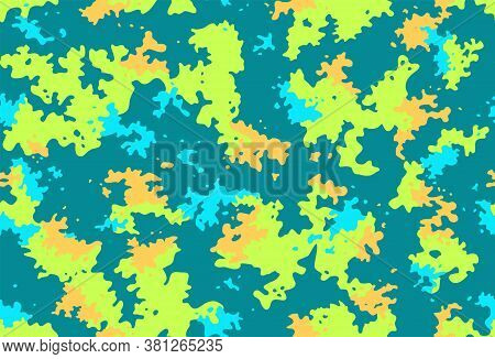 Seamless Classic Camouflage Pattern. Camo Fishing Hunting Vector Background. Masking Red Brown Pink 